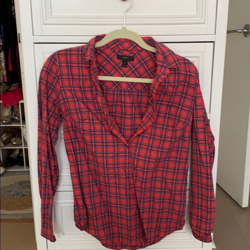 J.Crew cotton plaid shirt